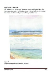 Undervisning i akvarelmaling i billedkunst. Grundig gennemgang af teknikker og materialer og mange elevopgaver.