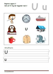 Sæt pil til ting der begynder med u