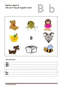 Sæt pil til ting der begynder med b