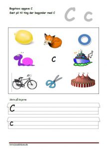 Sæt pil til ting der begynder med c