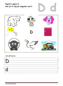 Sæt pil til ting der begynder med d