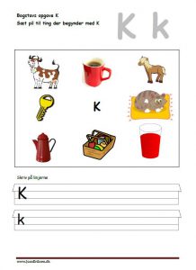 Sæt pil til ting der begynder med k