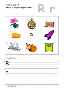 Sæt pil til ting der begynder med r
