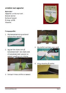 Vejledning til armbånd med crazy patchwork og maskinbroderi.