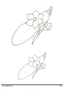 Aubergine med blomst mønster til applikation og broderi.