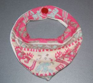 Upcyclede charmeklud til baby.