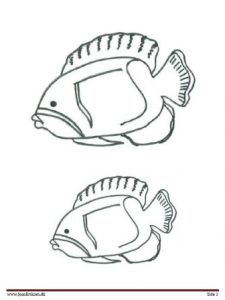 Fisk motiv til applikation, broderi og tekstiltryk.