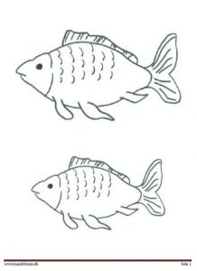Fisk motiv til applikation, broderi og tekstiltryk.