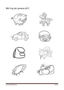 Mal tingene der gemmer på bogstaver i alfabetet.