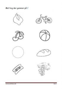 Mal tingene der gemmer på bogstaver i alfabetet.