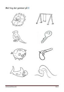 Mal tingene der gemmer på bogstaver i alfabetet.