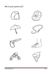 Mal tingene der gemmer på bogstaver i alfabetet.