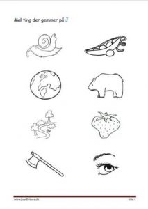 Mal tingene der gemmer på bogstaver i alfabetet.