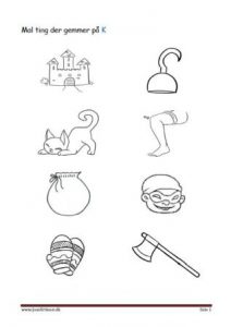 Mal tingene der gemmer på bogstaver i alfabetet.