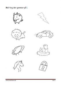 Mal tingene der gemmer på bogstaver i alfabetet.