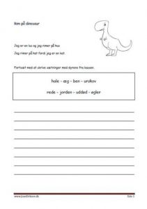 Elevopgave med rimord. Dinosaurus.