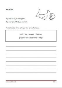 Elevopgave med rimord. Dyr.