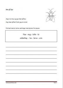 Elevopgave med rimord. Dyr.