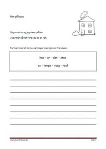 Elevopgave med rimord. Hus.