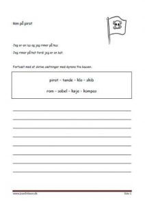 Elevopgave med rimord. Pirat.