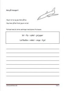 Elevopgave med rimord. Transport.