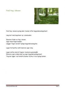 Find ting i skoven med begyndelsesbogstav.