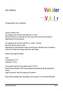 Spil og leg i skolen: Gæt vokaler.