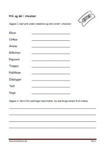 Elevopgaver med prik og del.