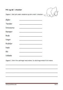 Elevopgaver med prik og del.