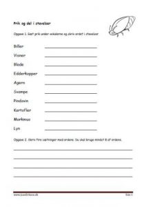 Elevopgaver med prik og del.