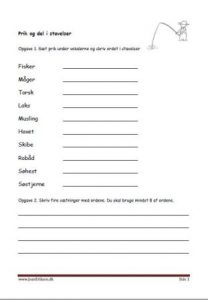 Elevopgaver med prik og del.