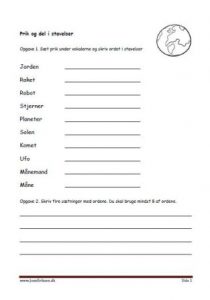 Elevopgaver med prik og del.