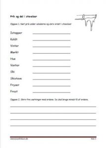 Elevopgave med Prik og del, skriv ordet.