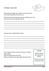 Formdigte. Diget en hat.