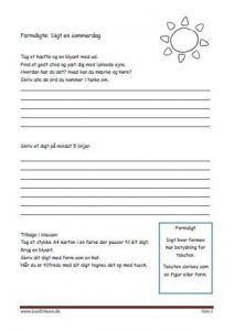 Formdigte. Diget en sommerdag.