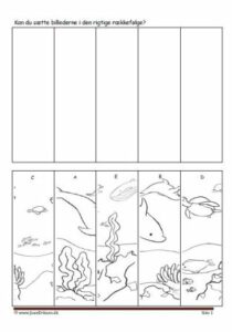 Klip billederne ud og lim dem ind i rigtige rækkefølge: Klassen