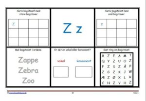 5 elev opgaver til træning af dagens bogstaver.