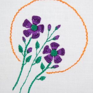 Broderi kit med blomstermotiv