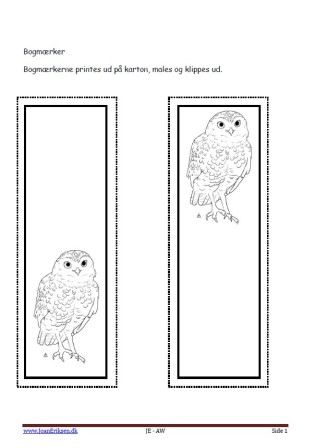 Bogmærker til undervisningen i temaet fugle.