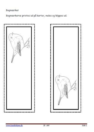 Bogmærker til undervisningen i temaet fugle.