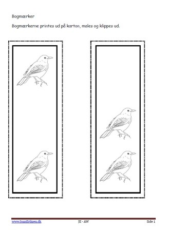 Bogmærker til undervisningen i temaet fugle.