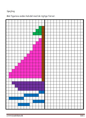 Elevopgaver med spejling til matematik undervisningen.