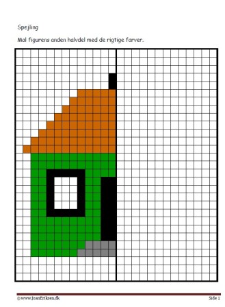 Elevopgaver med spejling til matematik undervisningen.