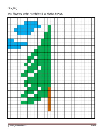 Elevopgaver med spejling til matematik undervisningen.