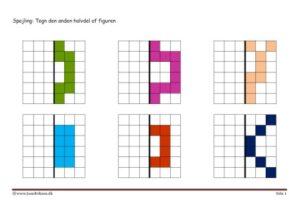 Elevopgaver med spejling til matematik undervisningen.