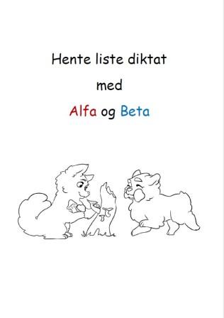 Skriveark til hente liste diktat med Alfa og Beta.