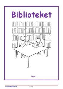 Forside til hæfte med temaet Biblioteket.