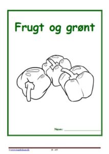 Forside til hæfte med temaet frugt og grønt.