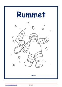 Forside til hæfte med temaet rummet.