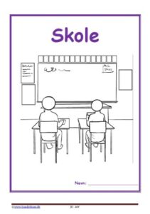 Forside til hæfte med temaet skole.